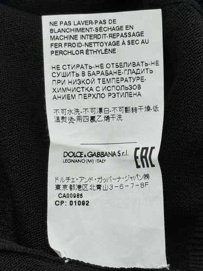 Pre - loved DOLCE & GABBANA Square Neck Black Size US 2 Jumper at Reems Closet