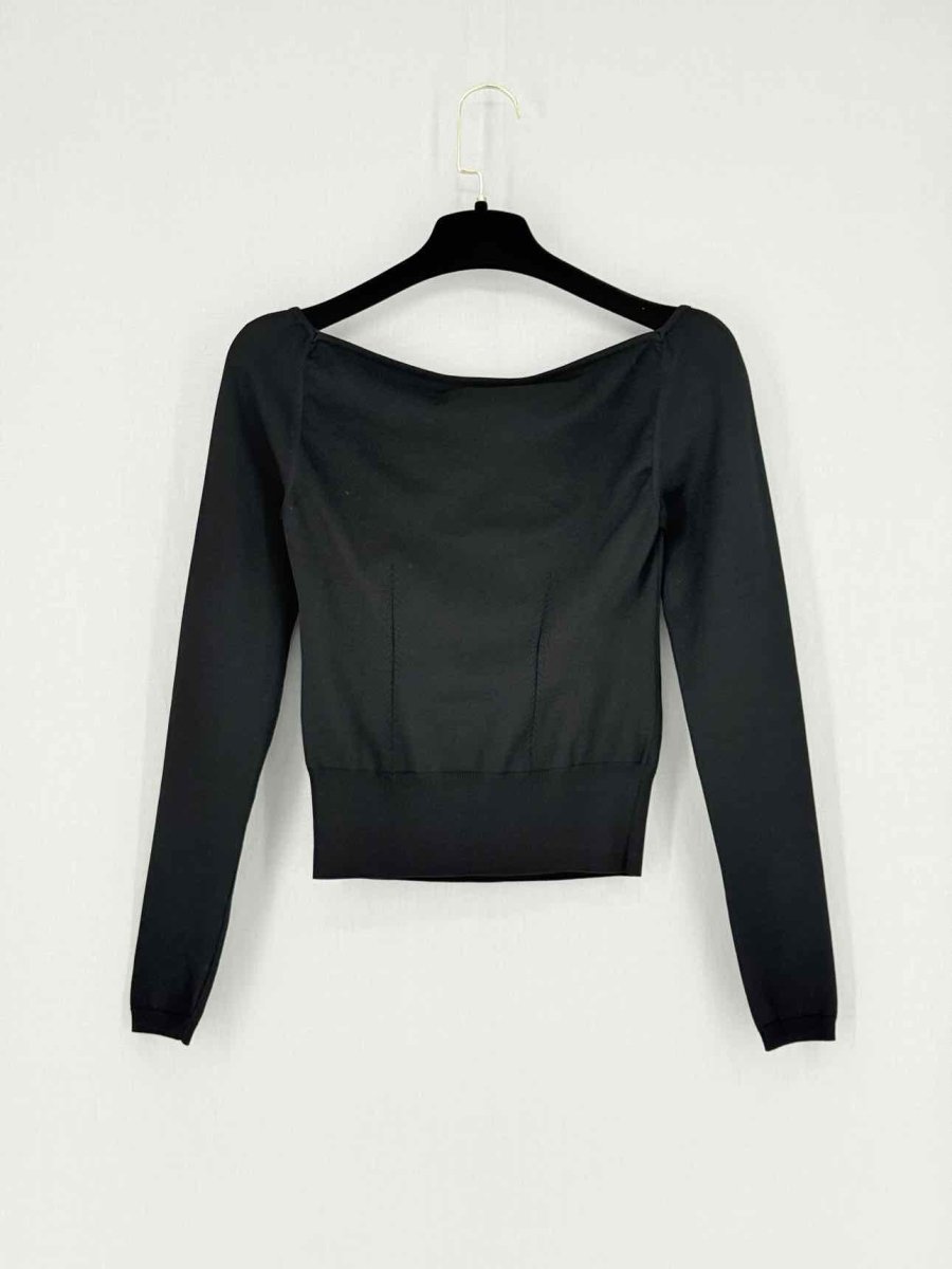 Pre - loved DOLCE & GABBANA Square Neck Black Size US 2 Jumper at Reems Closet
