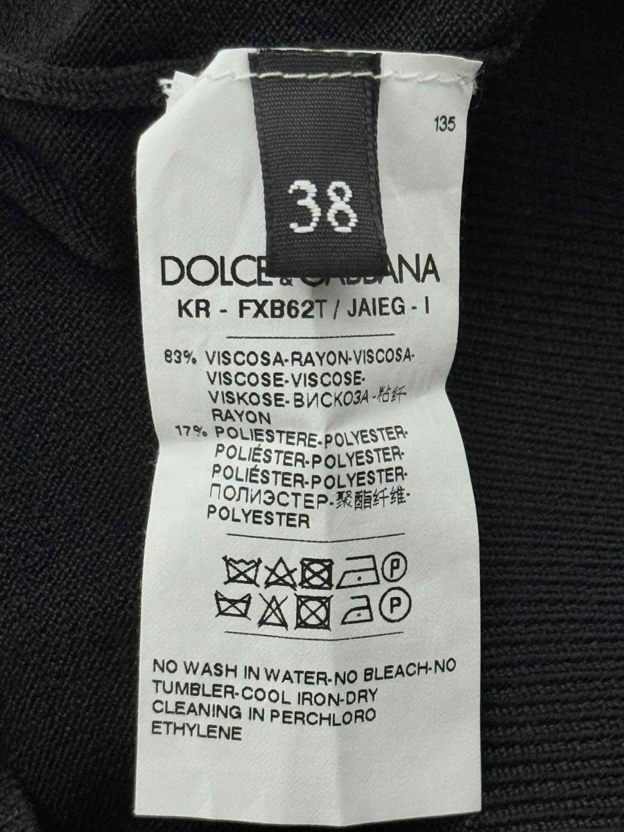 Pre - loved DOLCE & GABBANA Square Neck Black Size US 2 Jumper at Reems Closet
