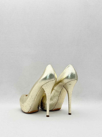 Pre-loved DOLCE & GABBANA Stiletto Metallic Gold Size EU 40 Pumps at Reems Closet