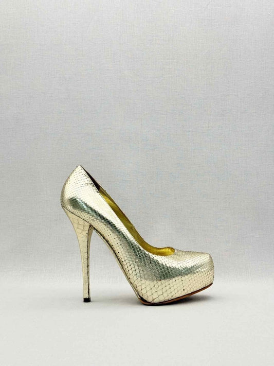 Pre-loved DOLCE & GABBANA Stiletto Metallic Gold Size EU 40 Pumps at Reems Closet