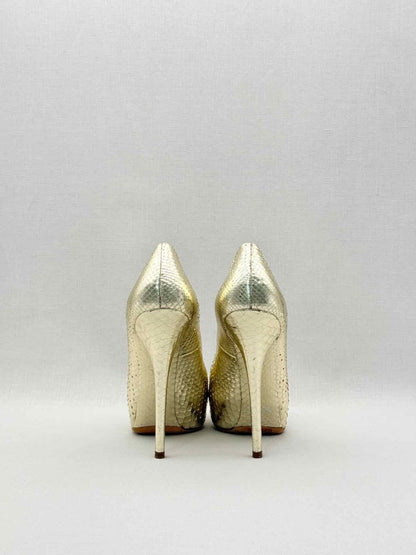 Pre-loved DOLCE & GABBANA Stiletto Metallic Gold Size EU 40 Pumps at Reems Closet