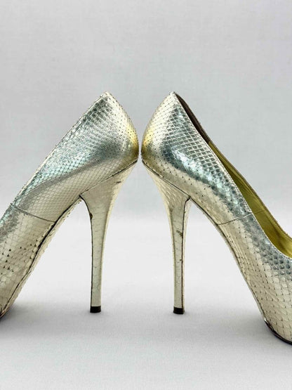 Pre-loved DOLCE & GABBANA Stiletto Metallic Gold Size EU 40 Pumps at Reems Closet