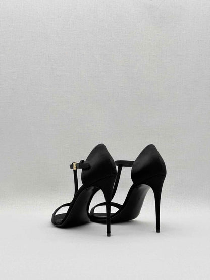 Pre - loved DOLCE & GABBANA T - strap Black Size EU 37 Heeled Sandals at Reems Closet