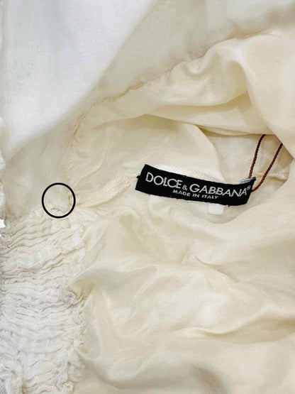 Pre - loved DOLCE & GABBANA White Eyelet Mini Dress at Reems Closet