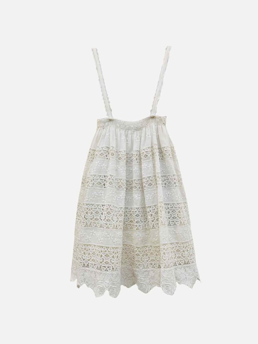 Pre - loved DOLCE & GABBANA White Eyelet Mini Dress at Reems Closet