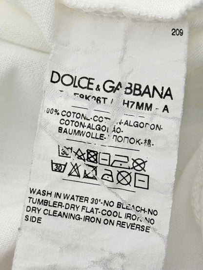 Pre - loved DOLCE & GABBANA White Graphic Print Size Medium Top at Reems Closet