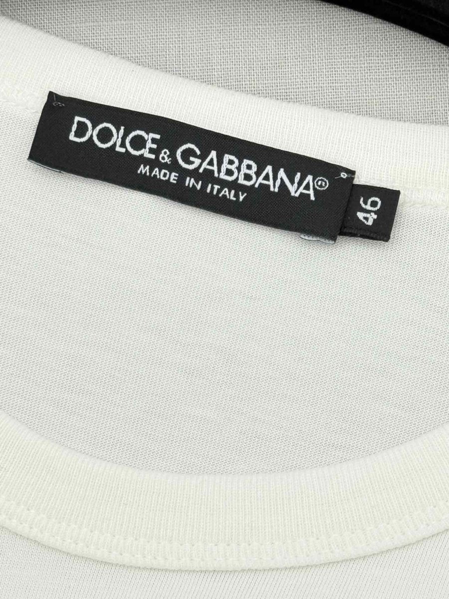 Pre - loved DOLCE & GABBANA White Logo Print Size XL T-shirt at Reems Closet