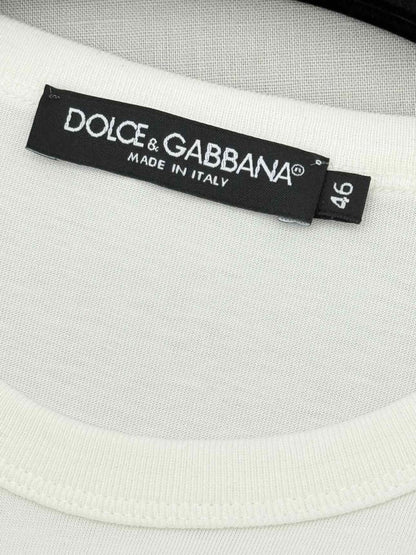 Pre - loved DOLCE & GABBANA White Logo Print Size XL T-shirt at Reems Closet