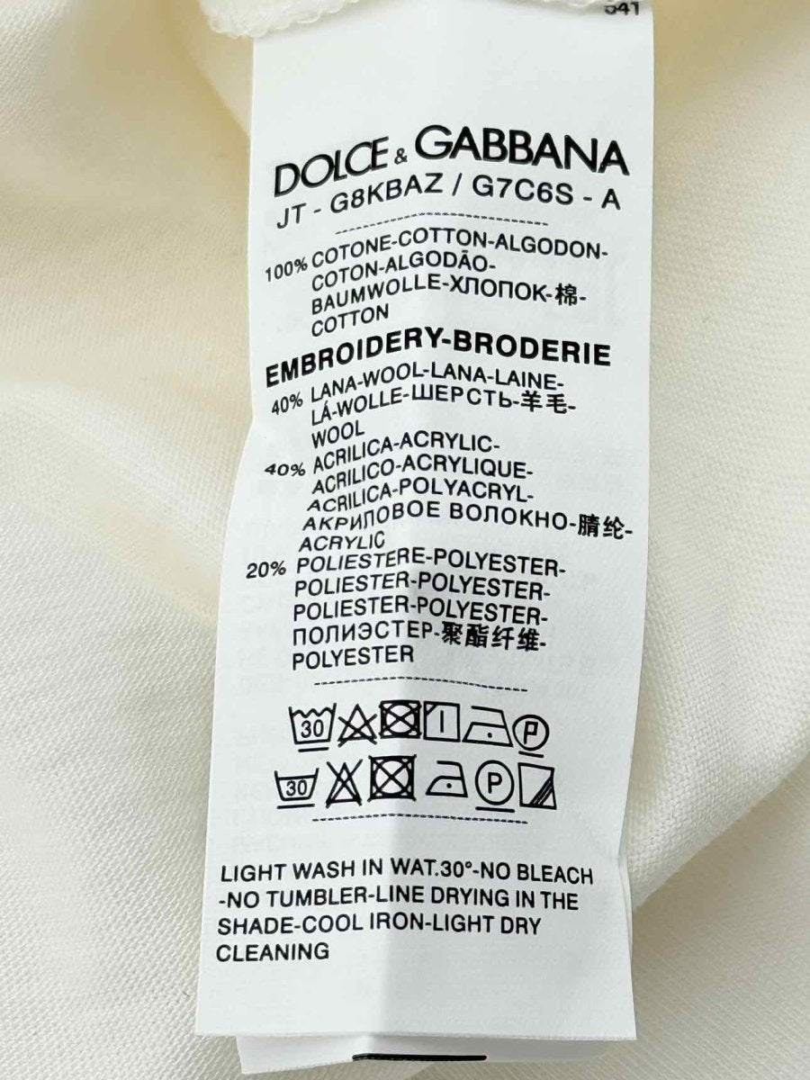 Pre - loved DOLCE & GABBANA White Logo Print Size XL T-shirt at Reems Closet