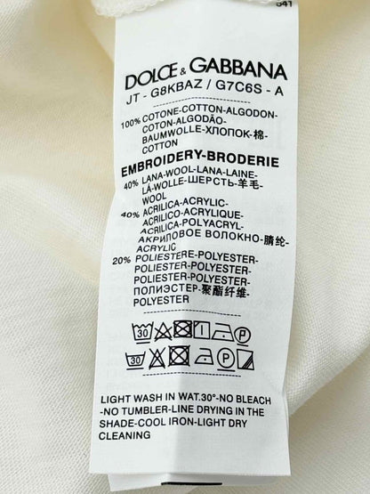 Pre - loved DOLCE & GABBANA White Logo Print Size XL T-shirt at Reems Closet