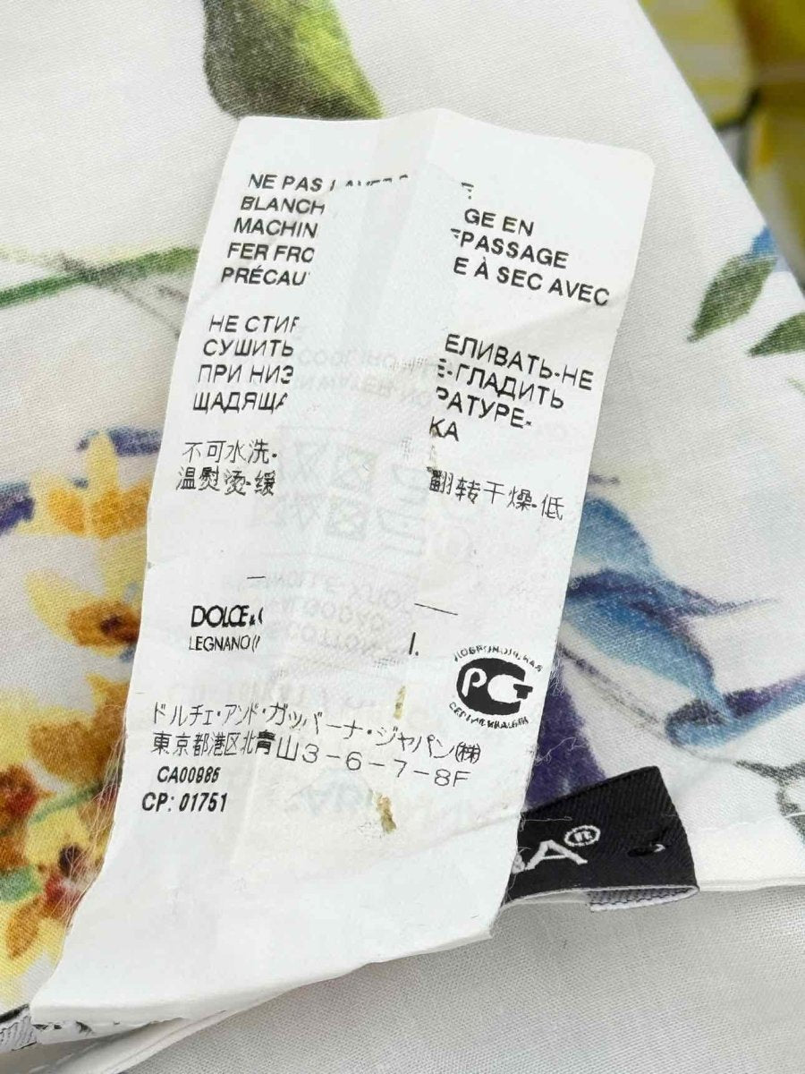 Pre - loved DOLCE & GABBANA White Multicolor Size US 4 Midi Dress at Reems Closet