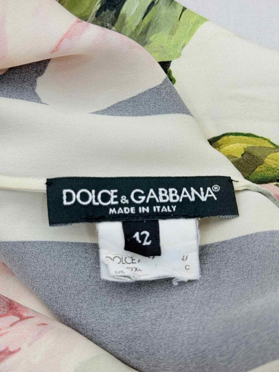 Pre - loved DOLCE & GABBANA White Multicolor Size US 6 Top at Reems Closet