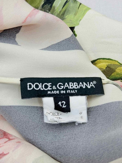 Pre - loved DOLCE & GABBANA White Multicolor Size US 6 Top at Reems Closet