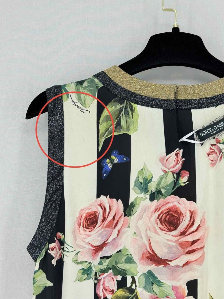Pre - loved DOLCE & GABBANA White Multicolor Size US 6 Top at Reems Closet