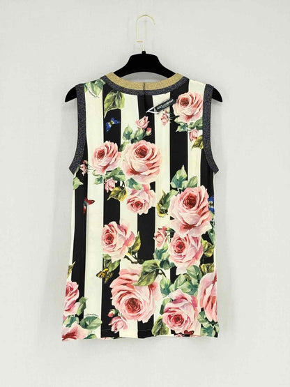 Pre - loved DOLCE & GABBANA White Multicolor Size US 6 Top at Reems Closet