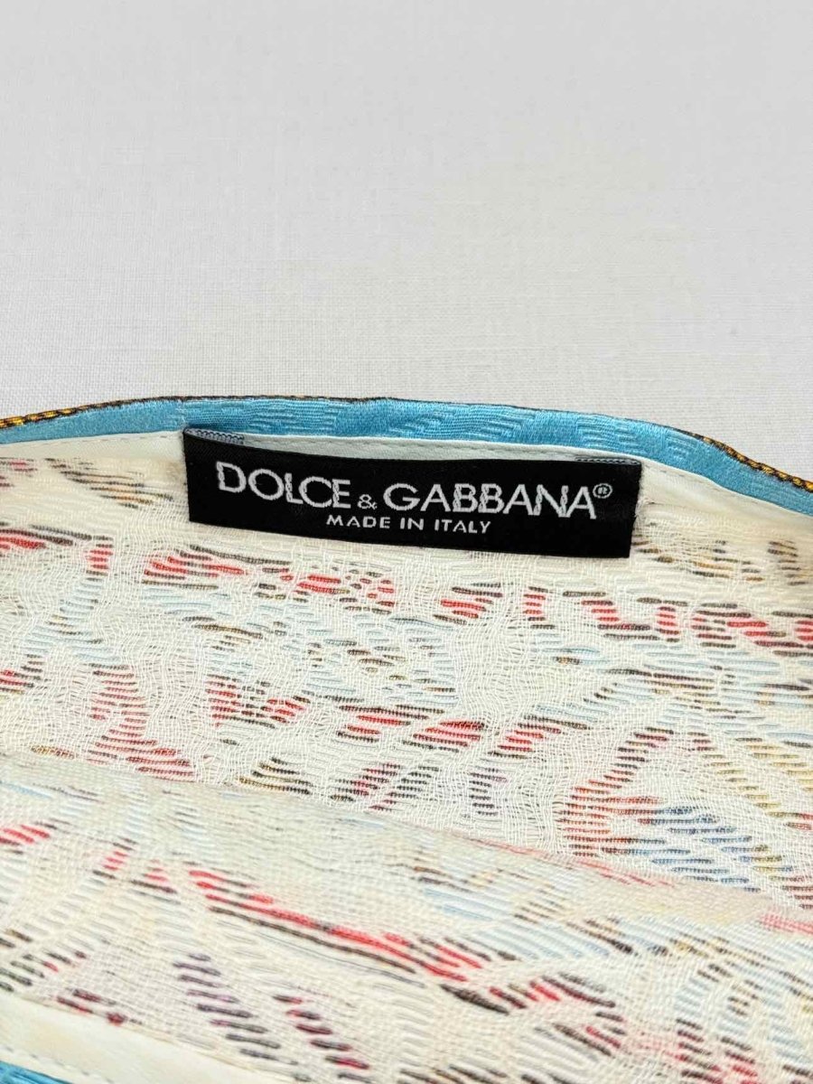 Pre - loved DOLCE & GABBANA White Multicolor Size US 8 Short Dress at Reems Closet