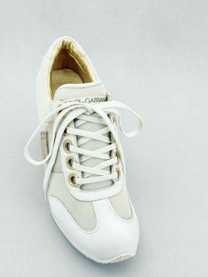 Pre - loved DOLCE & GABBANA White Size EU 40 Sneaker Wedges at Reems Closet