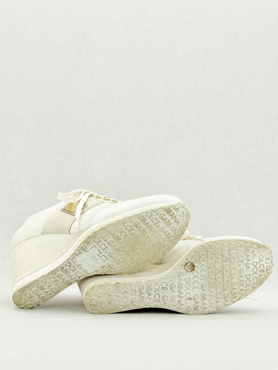 Pre - loved DOLCE & GABBANA White Size EU 40 Sneaker Wedges at Reems Closet