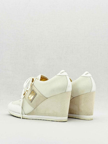 Pre - loved DOLCE & GABBANA White Size EU 40 Sneaker Wedges at Reems Closet
