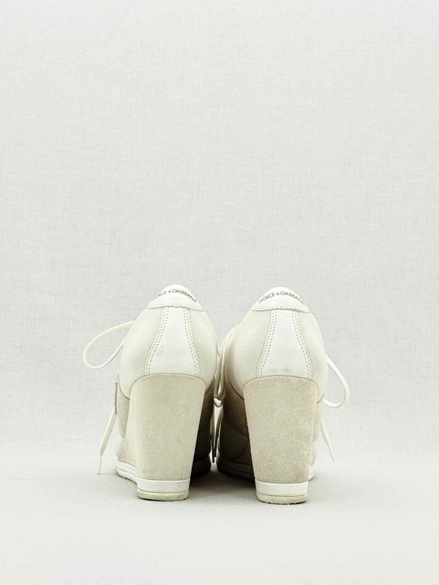Pre - loved DOLCE & GABBANA White Size EU 40 Sneaker Wedges at Reems Closet