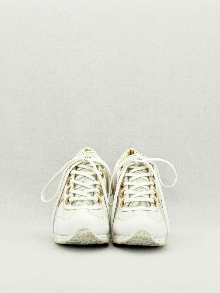 Pre - loved DOLCE & GABBANA White Size EU 40 Sneaker Wedges at Reems Closet