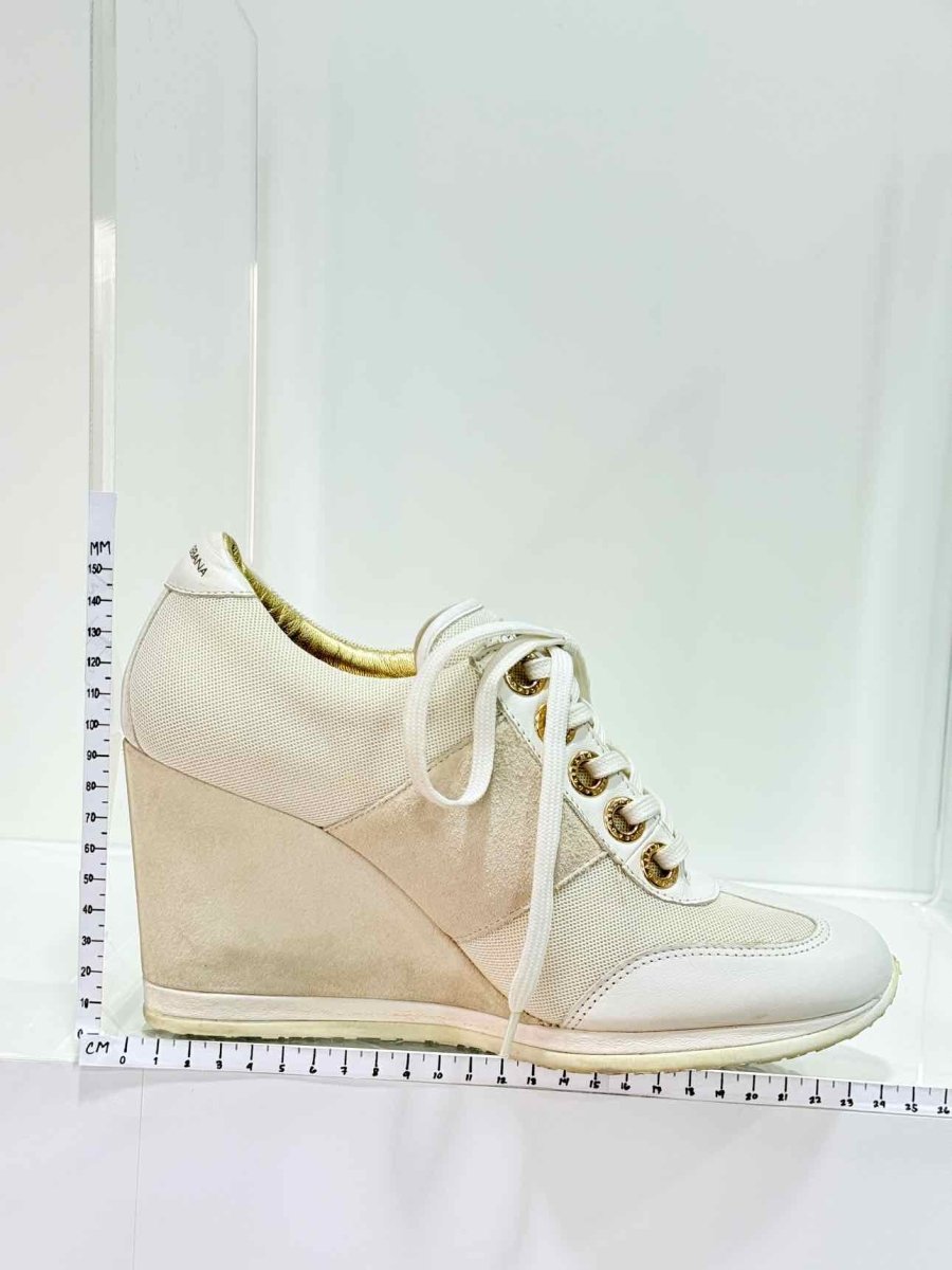 Pre - loved DOLCE & GABBANA White Size EU 40 Sneaker Wedges at Reems Closet