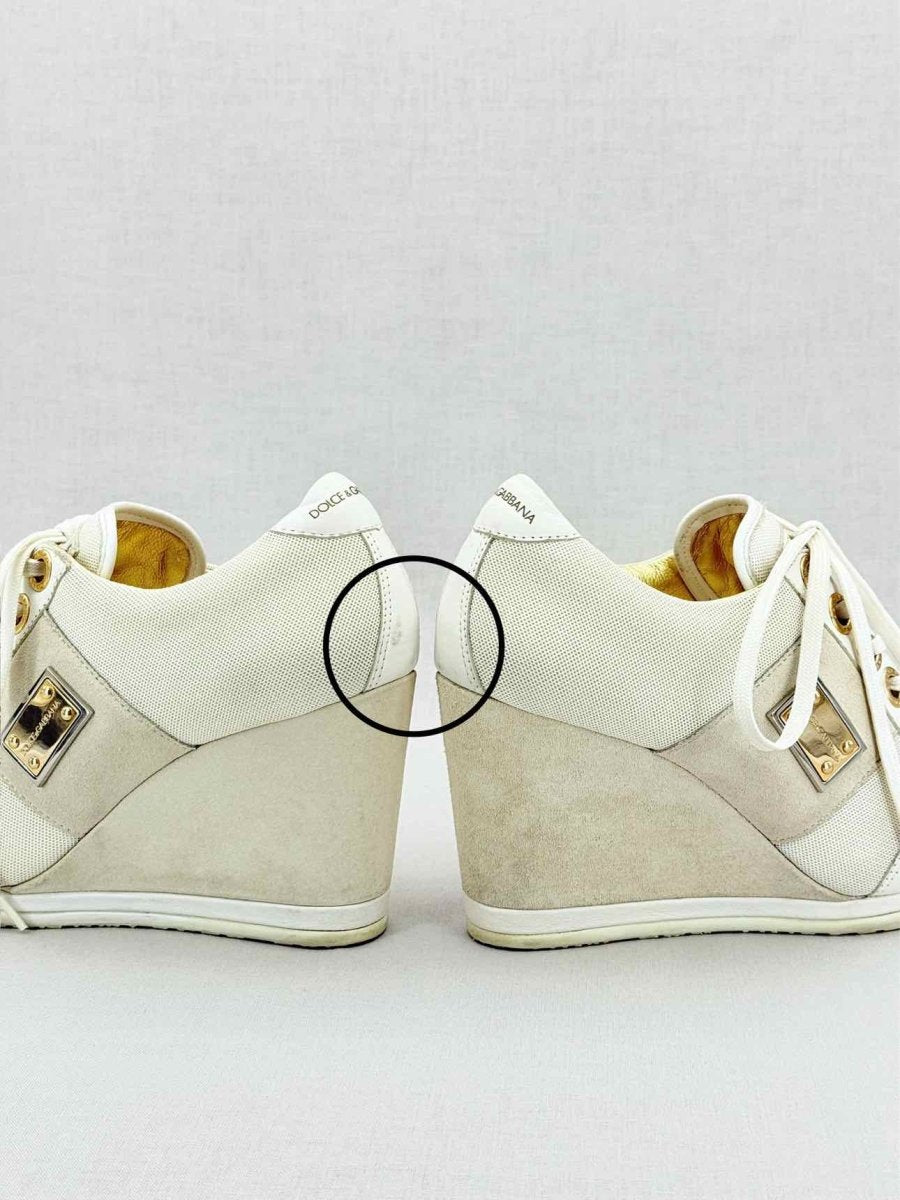 Pre - loved DOLCE & GABBANA White Size EU 40 Sneaker Wedges at Reems Closet