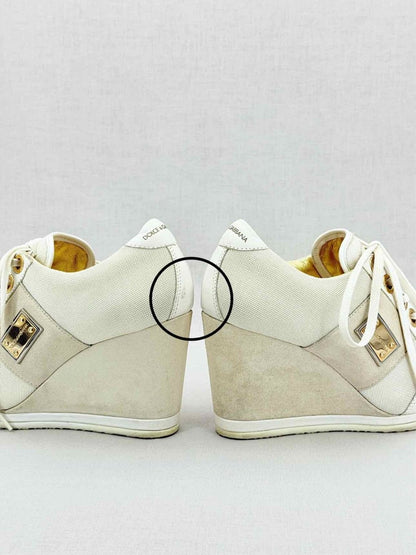 Pre - loved DOLCE & GABBANA White Size EU 40 Sneaker Wedges at Reems Closet