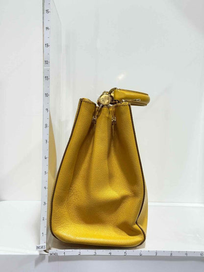 Pre - loved DOLCE & GABBANA Yellow Satchel at Reems Closet