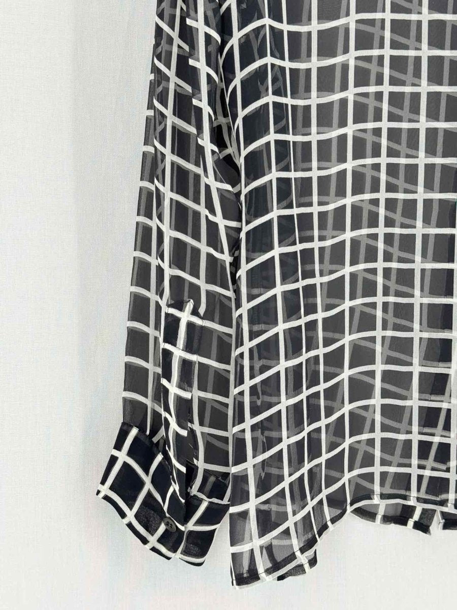 Pre - loved DRIES VAN NOTEN Black & White Check Size US 4 Top at Reems Closet