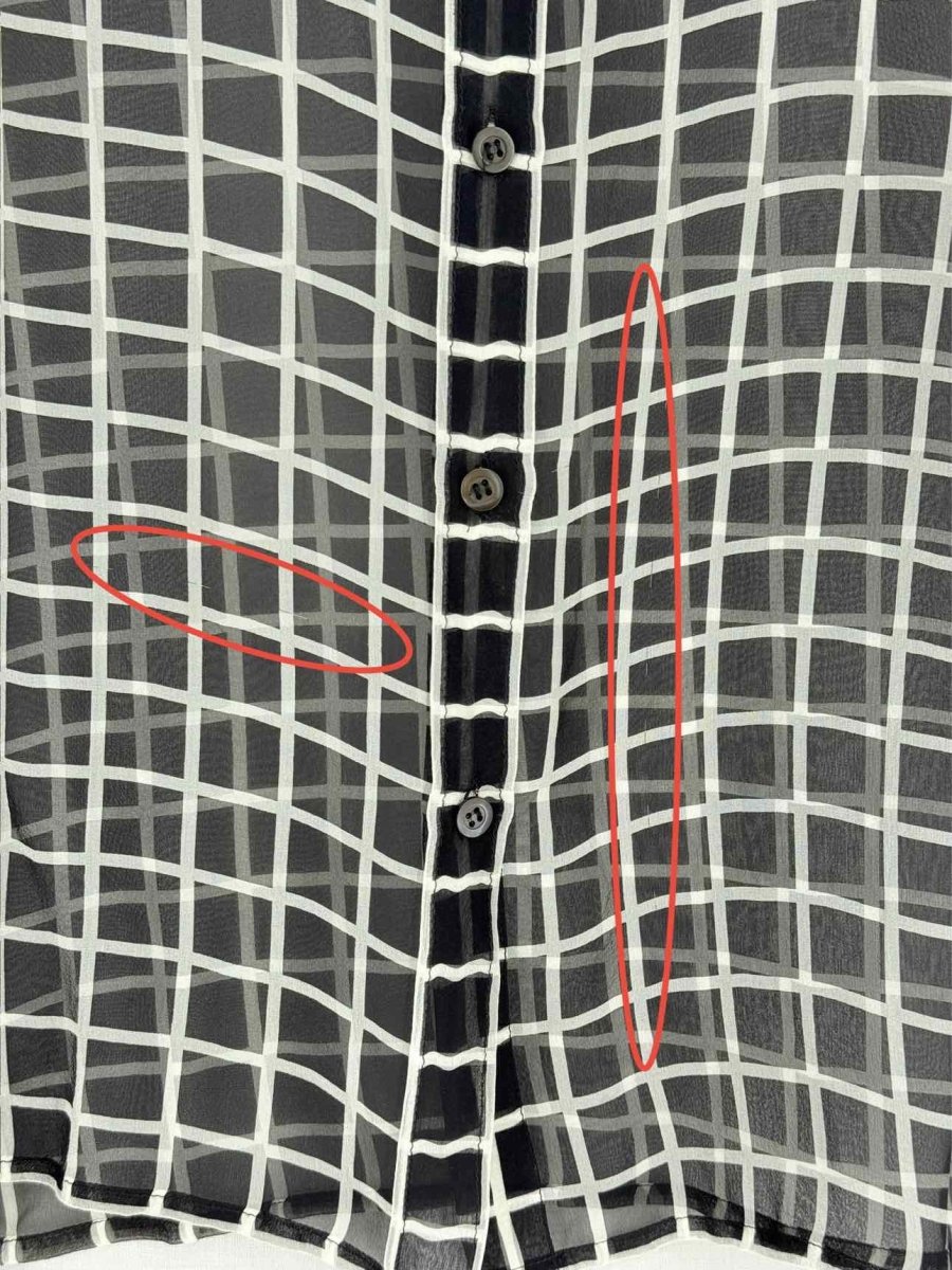 Pre - loved DRIES VAN NOTEN Black & White Check Size US 4 Top at Reems Closet