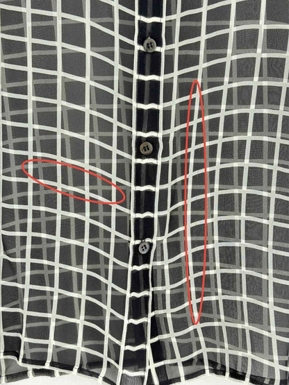 Pre - loved DRIES VAN NOTEN Black & White Check Size US 4 Top at Reems Closet