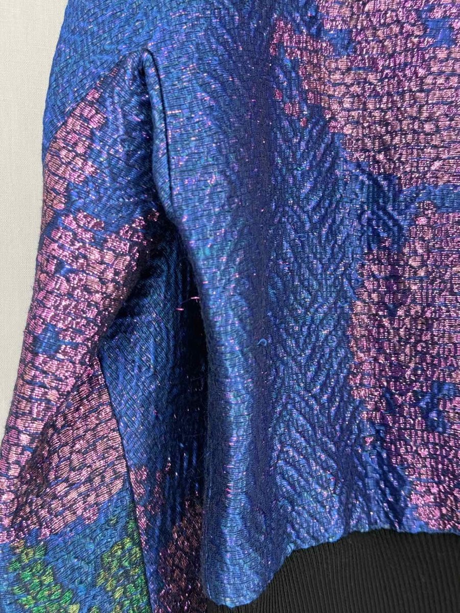 Pre - loved DRIES VAN NOTEN Blue Multicolor Jacquard Jacket at Reems Closet