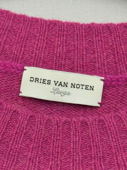 Pre - loved DRIES VAN NOTEN Fuchsia & Grey Size Large Sweater at Reems Closet