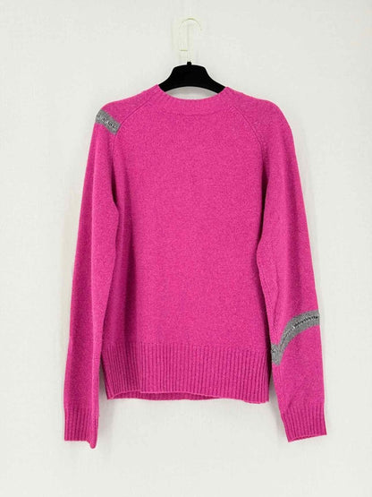 Pre - loved DRIES VAN NOTEN Fuchsia & Grey Size Large Sweater at Reems Closet