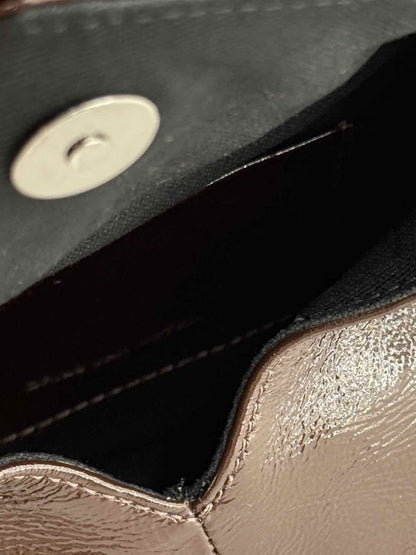 Pre - loved DRIES VAN NOTEN Ruffle Brown Clutch at Reems Closet