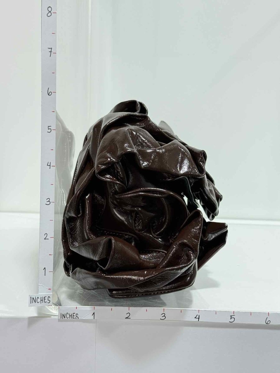 Pre - loved DRIES VAN NOTEN Ruffle Brown Clutch at Reems Closet