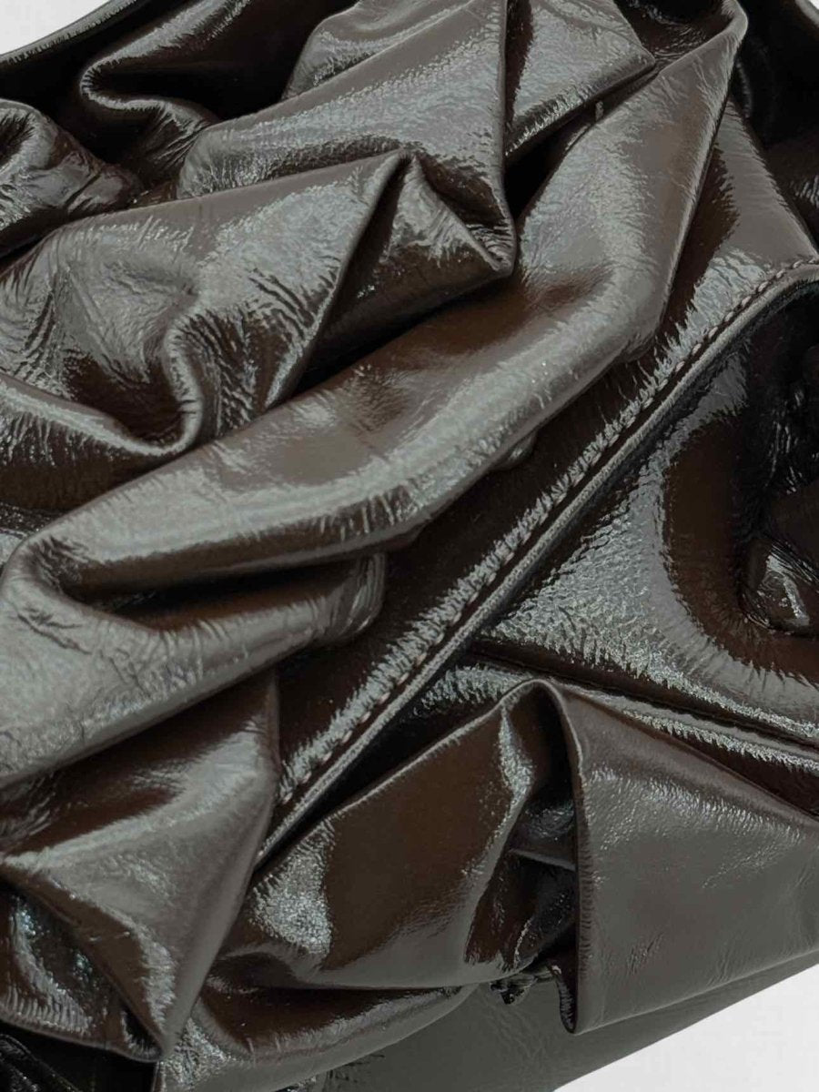 Pre - loved DRIES VAN NOTEN Ruffle Brown Clutch at Reems Closet