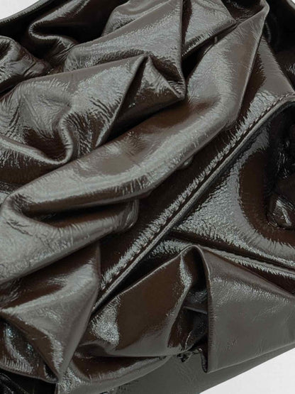 Pre - loved DRIES VAN NOTEN Ruffle Brown Clutch at Reems Closet