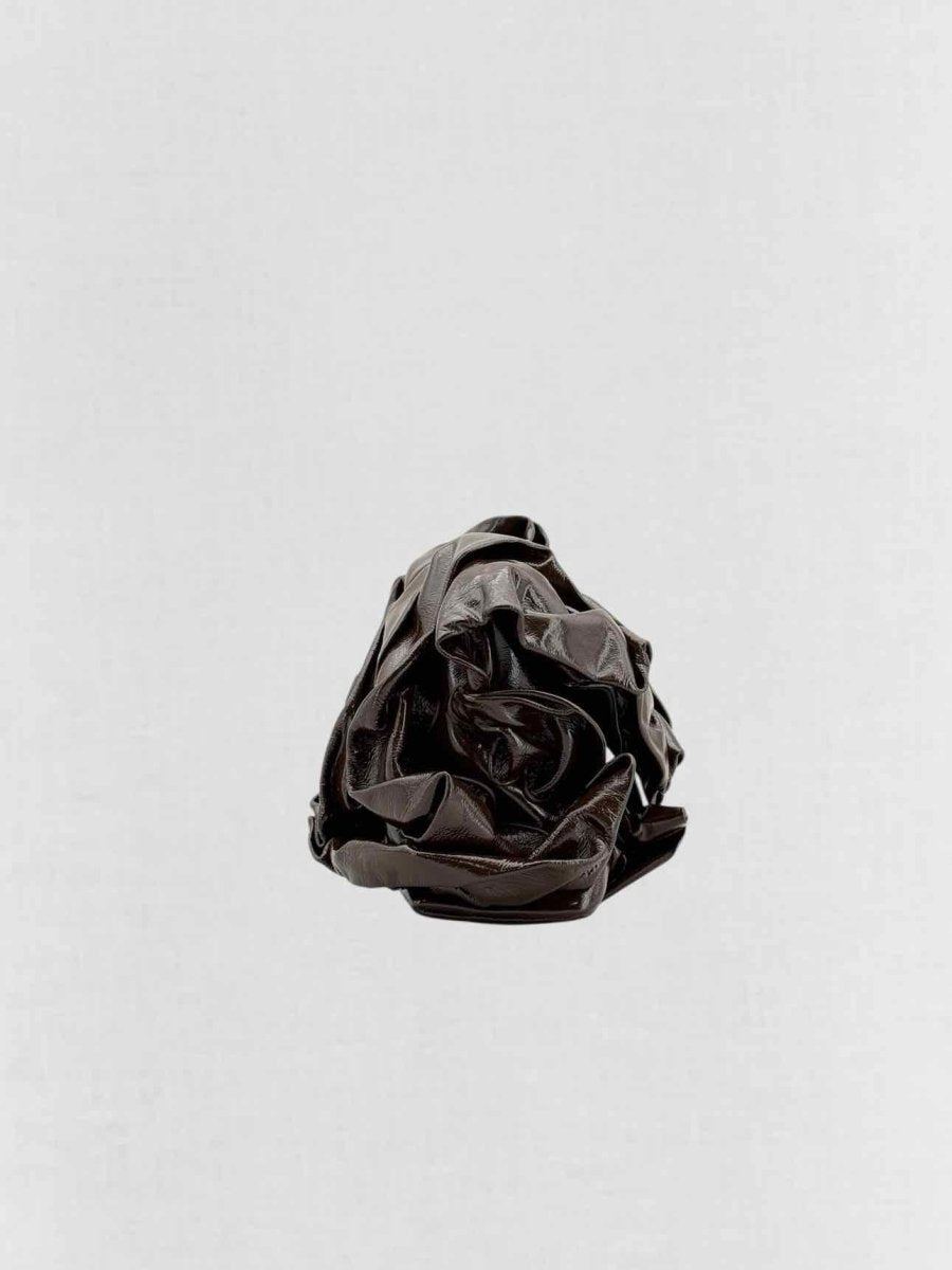 Pre - loved DRIES VAN NOTEN Ruffle Brown Clutch at Reems Closet