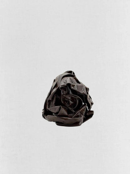 Pre - loved DRIES VAN NOTEN Ruffle Brown Clutch at Reems Closet