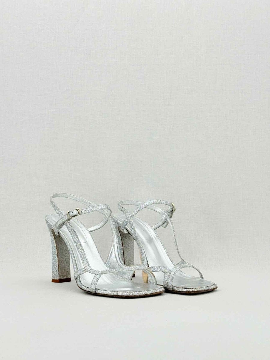 Pre - loved DRIES VAN NOTEN Silver Size EU 40 Heeled Sandals at Reems Closet