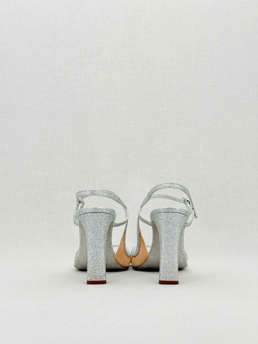 Pre - loved DRIES VAN NOTEN Silver Size EU 40 Heeled Sandals at Reems Closet