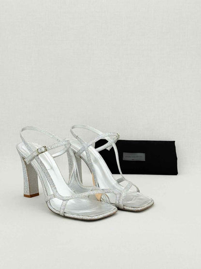 Pre - loved DRIES VAN NOTEN Silver Size EU 40 Heeled Sandals at Reems Closet