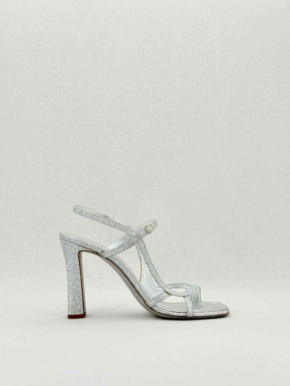 Pre - loved DRIES VAN NOTEN Silver Size EU 40 Heeled Sandals at Reems Closet