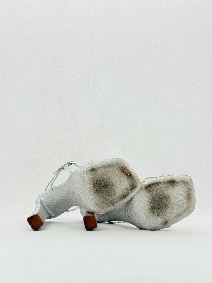 Pre - loved DRIES VAN NOTEN Silver Size EU 40 Heeled Sandals at Reems Closet