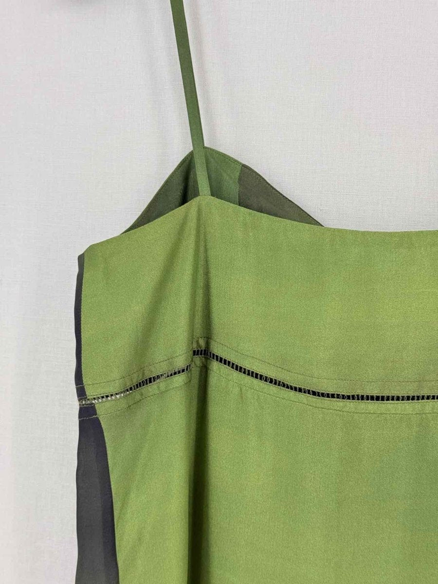 Pre - loved DRIES VAN NOTEN Slip Green Size US 2 Midi Dress at Reems Closet