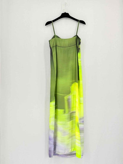 Pre - loved DRIES VAN NOTEN Slip Green Size US 2 Midi Dress at Reems Closet