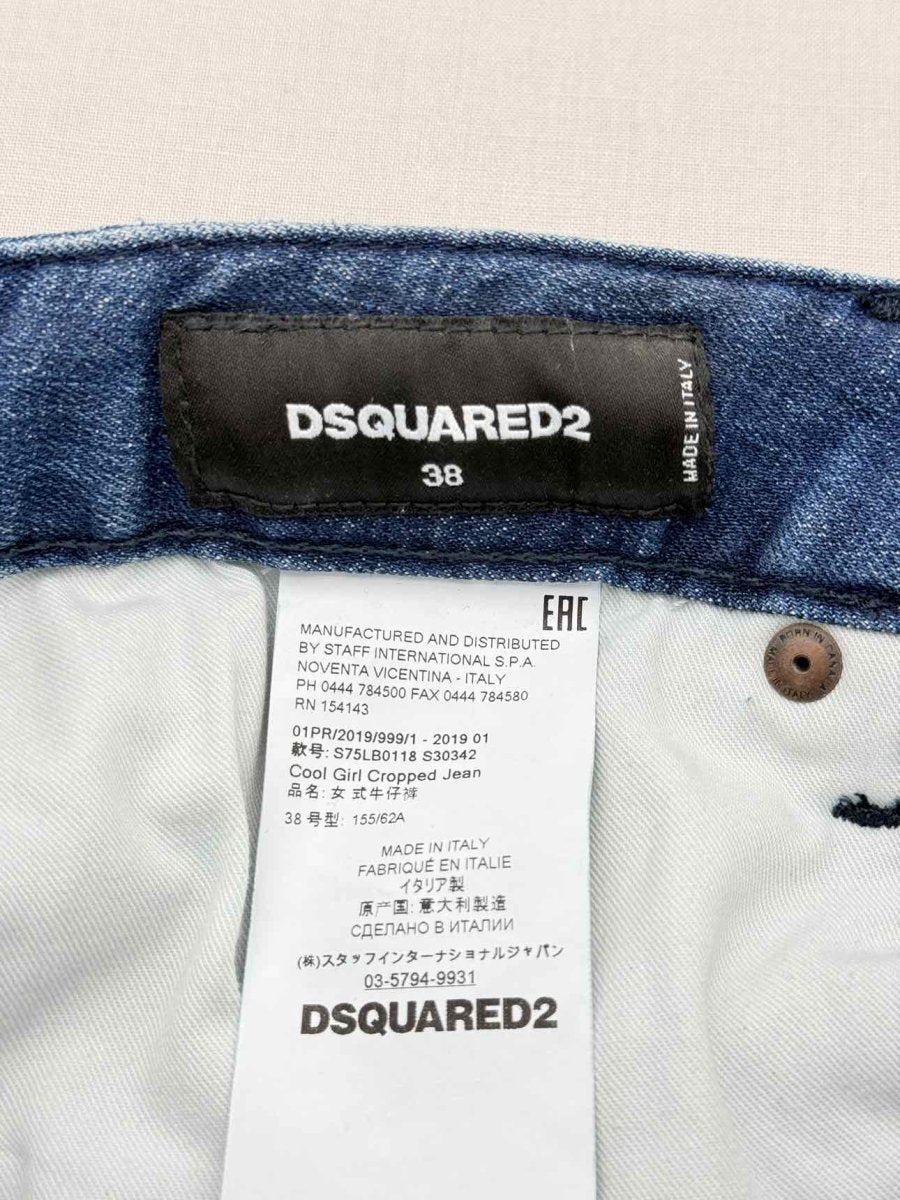 Pre - loved DSQUARED Blue Distressed Size US 2 Jeans at Reems Closet